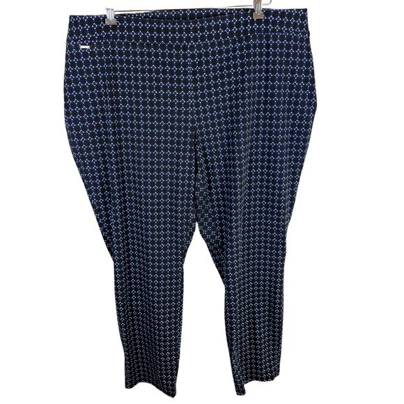 The Limited Pants - The Limited Exact Stretch Blue Black White Patterned Dress Pants Trousers Sz 22W